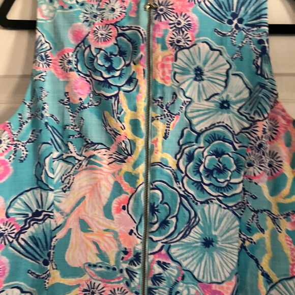 Lily Pulitzer Floral Sleeveless Dress - turquoise & pink sheath dress. - Picture 5 of 7